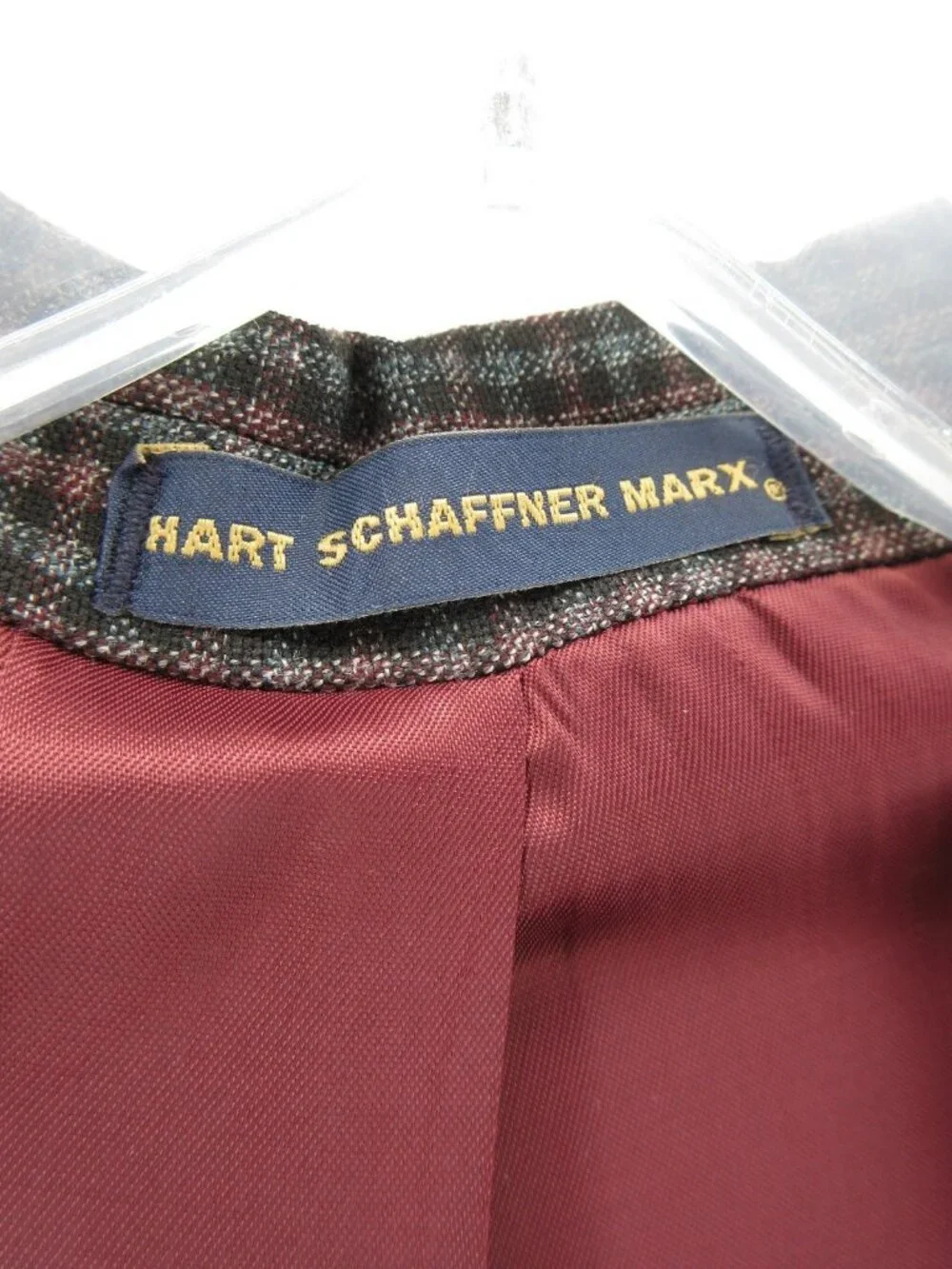 Hart Schaffner Marx Sport Coat 52 Blazer Wool Gingham Check Jacket NEW